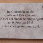 Gedenktafel für die Opfer des 9. Februar 1945 am Kindergarten Hufeland
